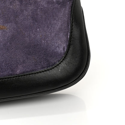 Gucci Velvet Calfskin Jackie O Hobo Purple Black 15 of 17