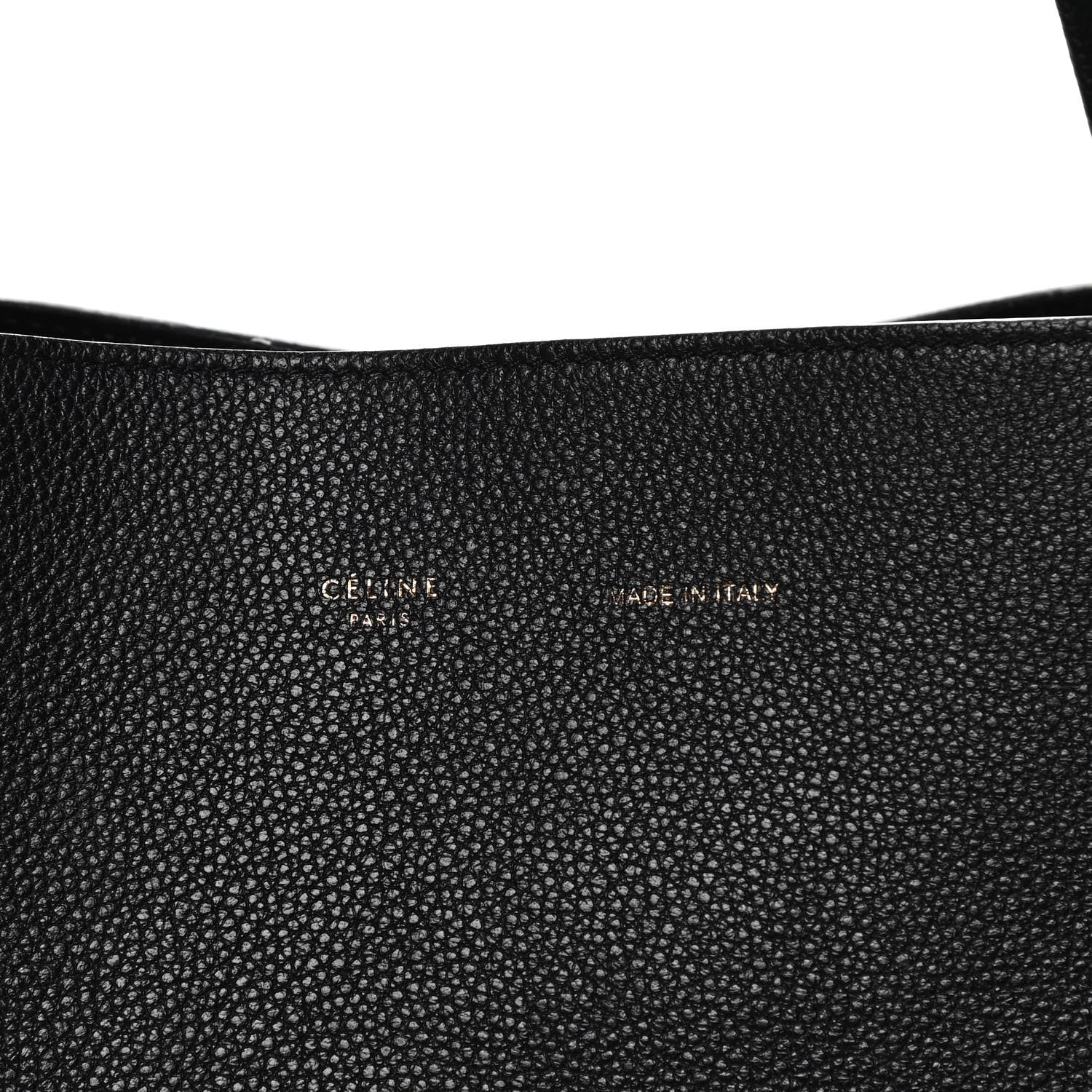 Celine Soft Grained Calfskin Small Belt Cabas Phantom Black 8 of 12