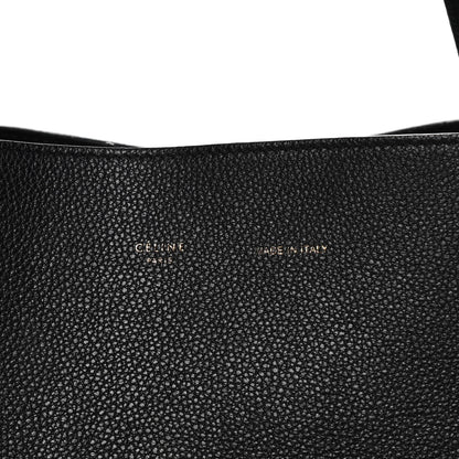 Celine Soft Grained Calfskin Small Belt Cabas Phantom Black 8 of 12