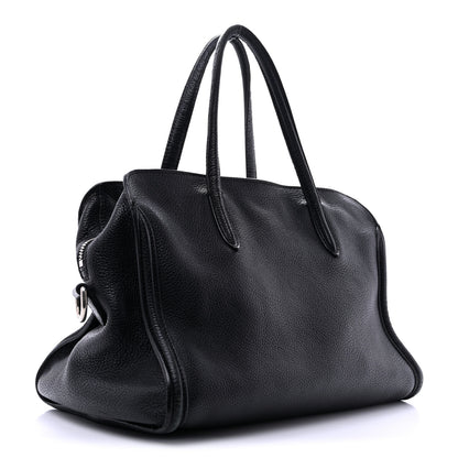 Alexander McQueen Pebbled Calfskin Mini Skull Padlock Zip Around Tote Black 3 of 15