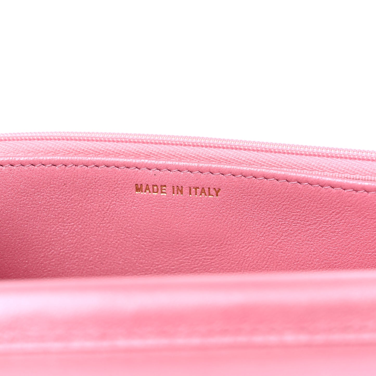 Iridescent Caviar Quilted Wallet on Chain WOC Rose Pink