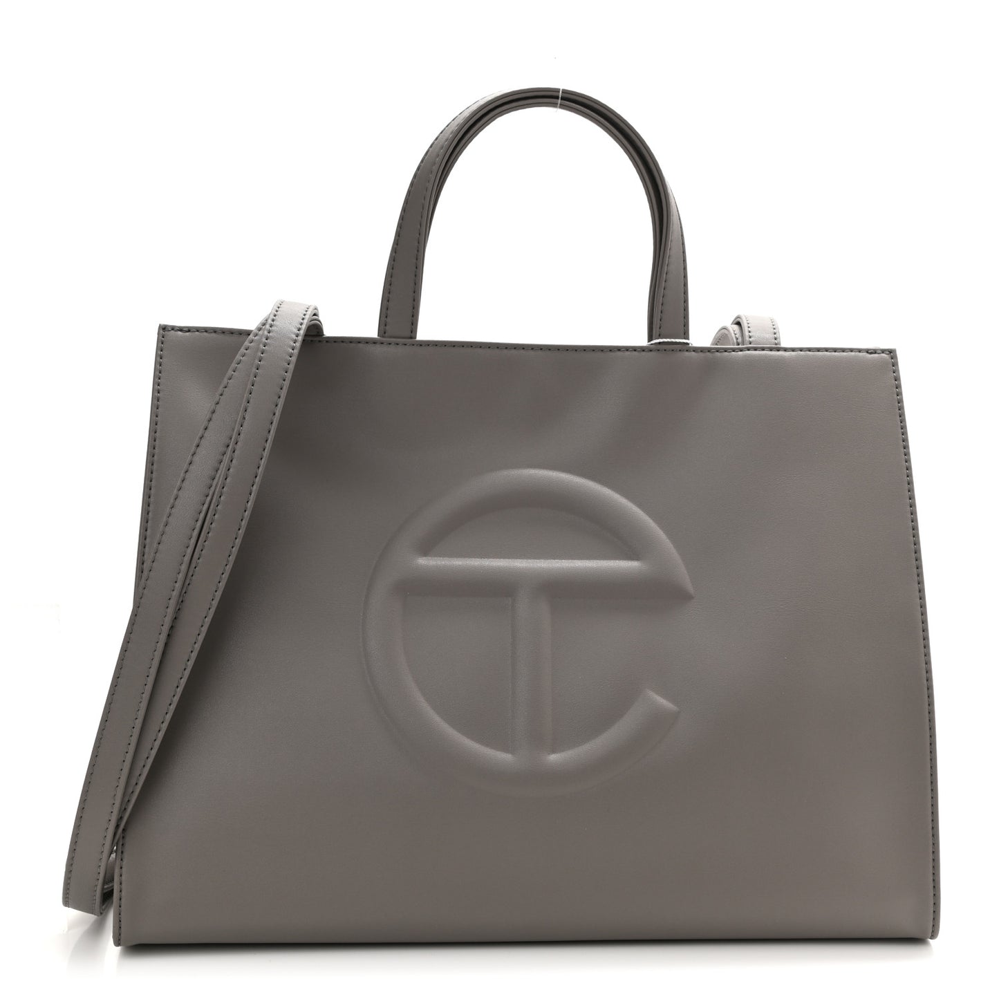 Vegan Leather Medium Shopping Bag Grey