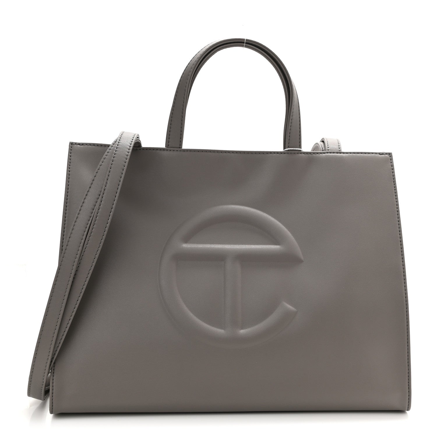 Telfar Vegan Leather Medium Shopping Bag Grey 1 of 10