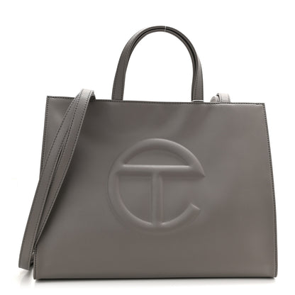 Telfar Vegan Leather Medium Shopping Bag Grey 1 of 10