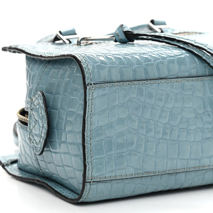Marc Jacobs Calfskin Crocodile Embossed Stone Blue 8 of 9