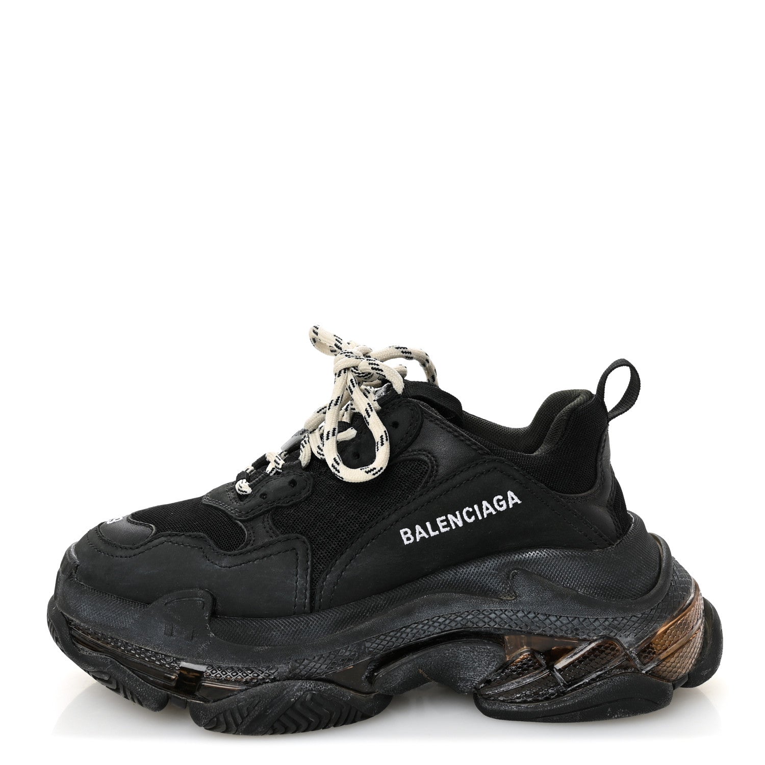 Balenciaga Fabric Mesh Womens Triple S Sneakers 39 Black 1 of 20