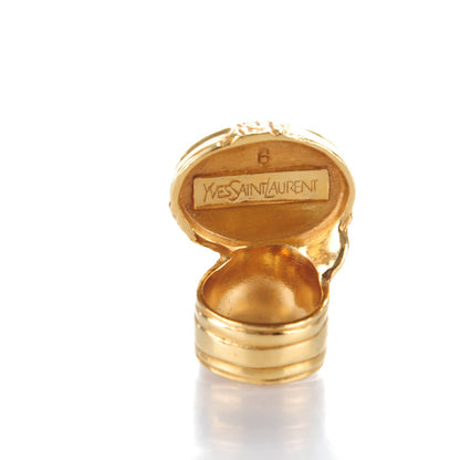 Saint Laurent Glass Cabochon Arty Ovale Ring 6 Gold Cream 4 of 4