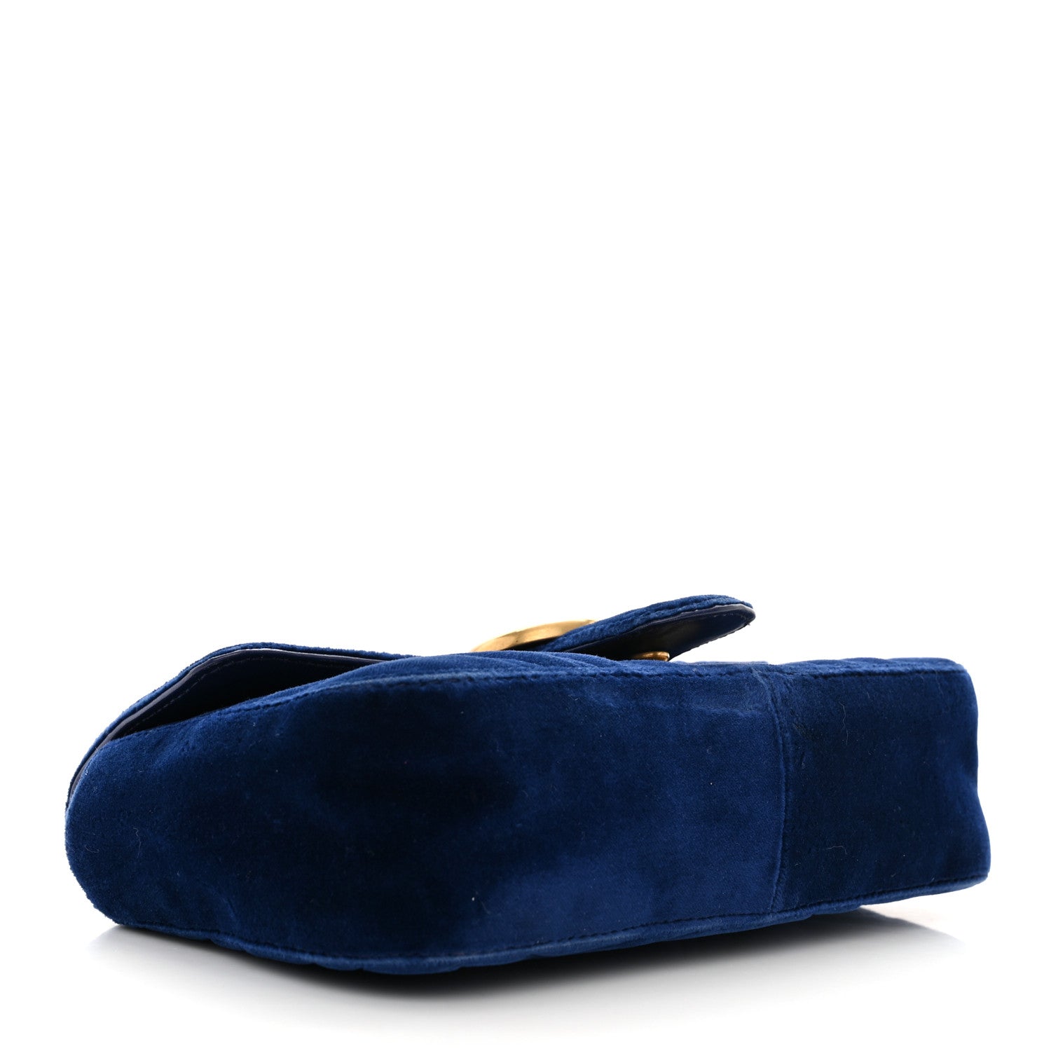 Gucci Velvet Matelasse Mini GG Marmont Shoulder Bag Cobalt Blue 4 of 12