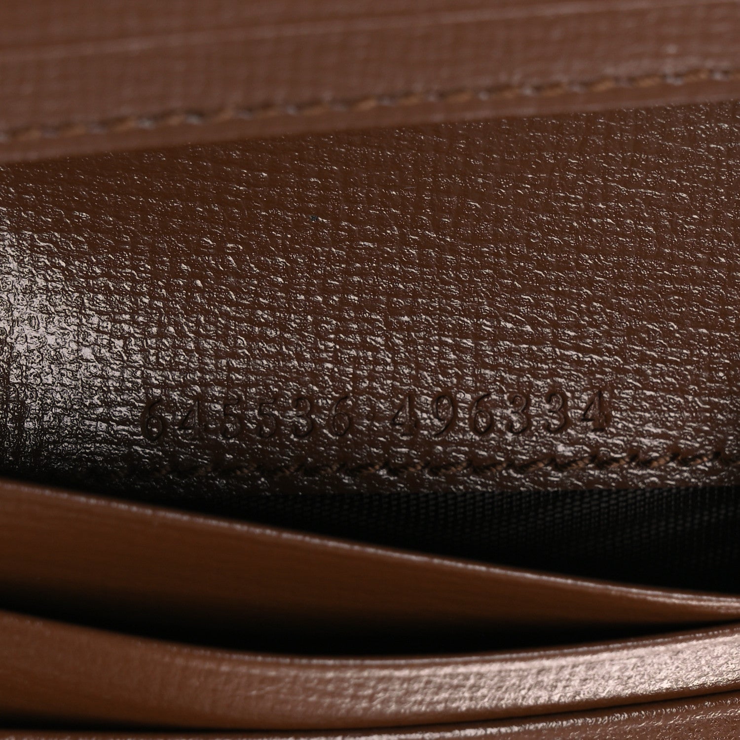 Gucci GG Supreme Monogram Textured Calfskin Web Jackie 1961 Card Case Beige Ebony Brown Sugar 7 of 8