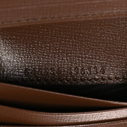 Gucci GG Supreme Monogram Textured Calfskin Web Jackie 1961 Card Case Beige Ebony Brown Sugar 7 of 8