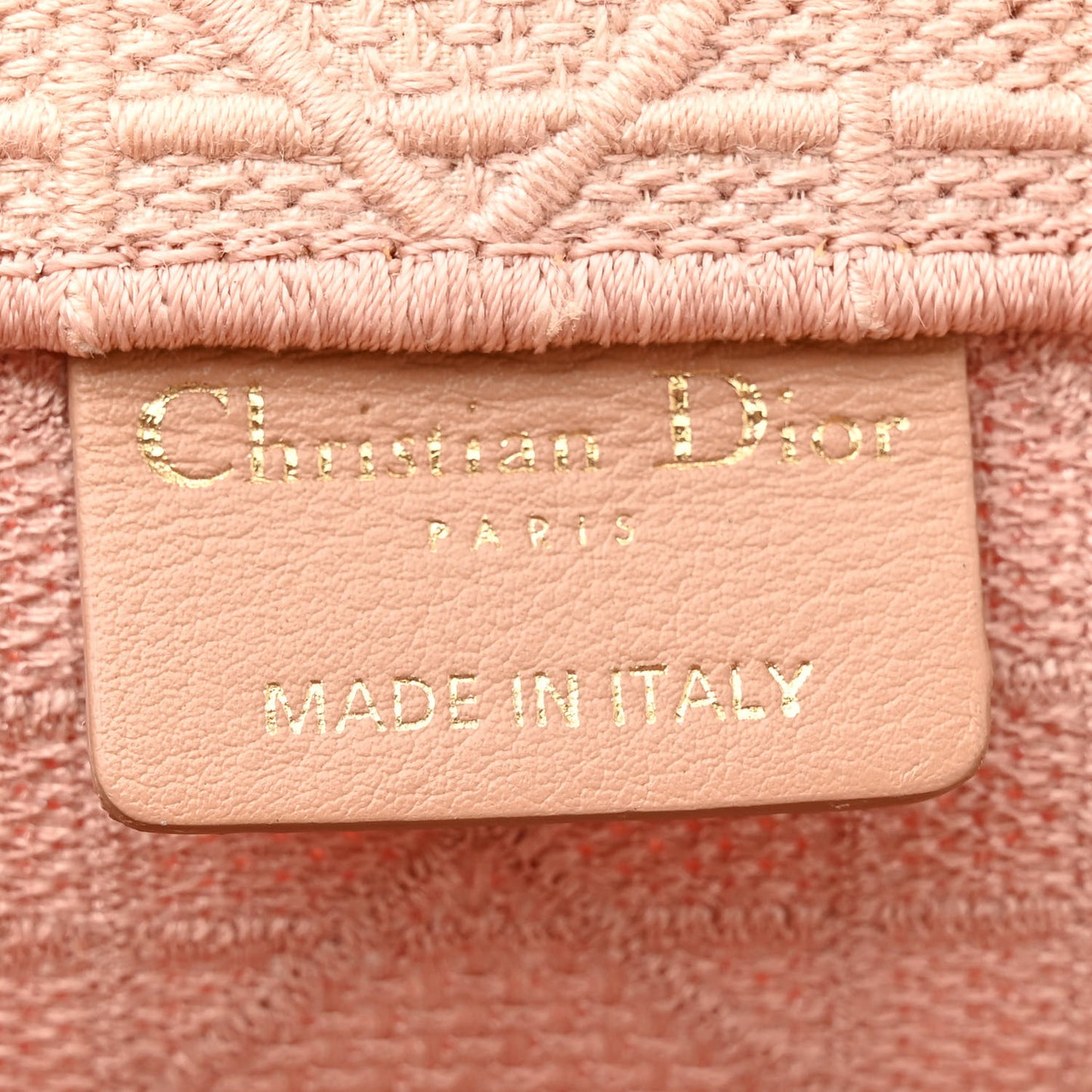 Canvas Embroidered Cannage Medium Book Tote Bois de Rose