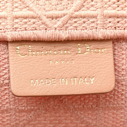 Christian Dior Canvas Embroidered Cannage Medium Book Tote Bois de Rose 6 of 15