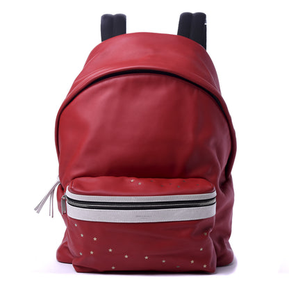 Saint Laurent Smooth Calfskin Stars City Backpack Red 1 of 10