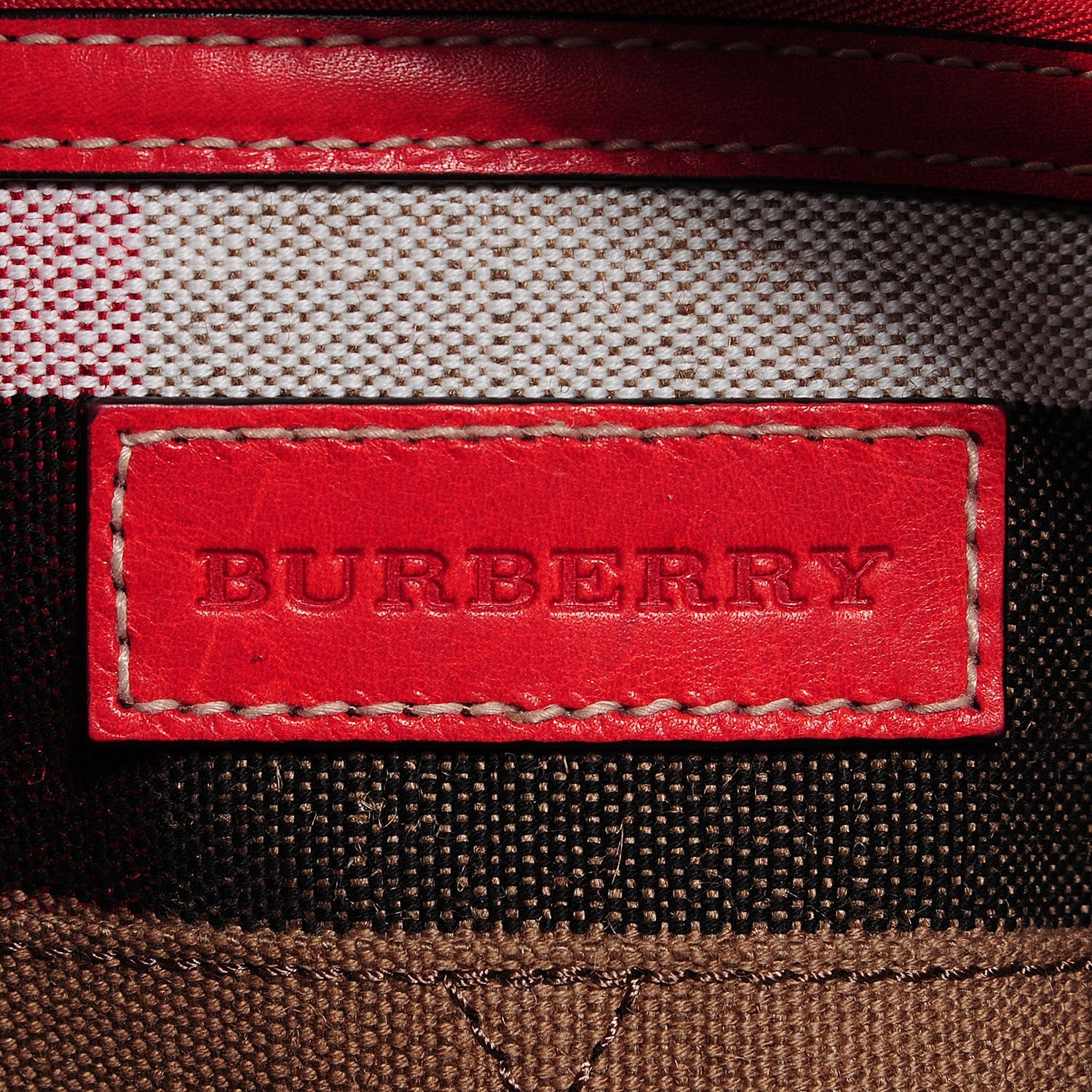Burberry Canvas Mega Check Medium Susanna Hobo Red 6 of 10