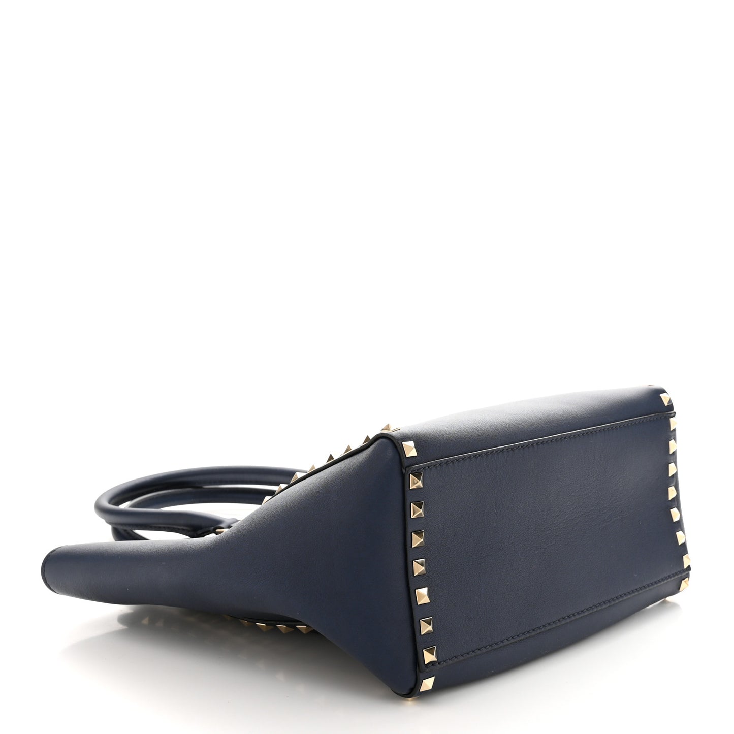 Vitello Rockstud Double Handle Tote Marine