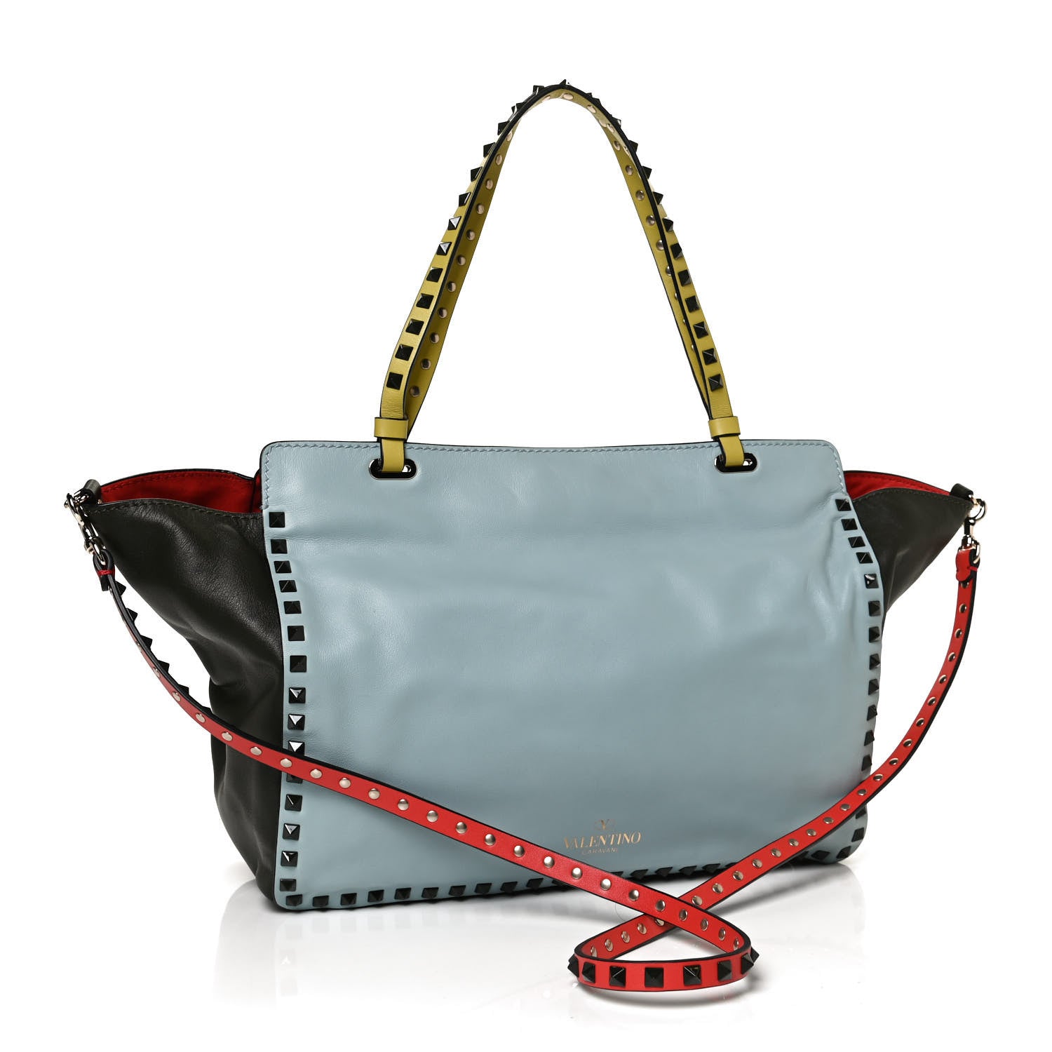 Valentino Garavani Vitello Colorblock Medium Rockstud Tote Multicolor 3 of 11