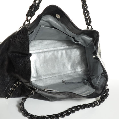Chanel Glazed Caviar East West Modern Chain Tote Black 10 of 14