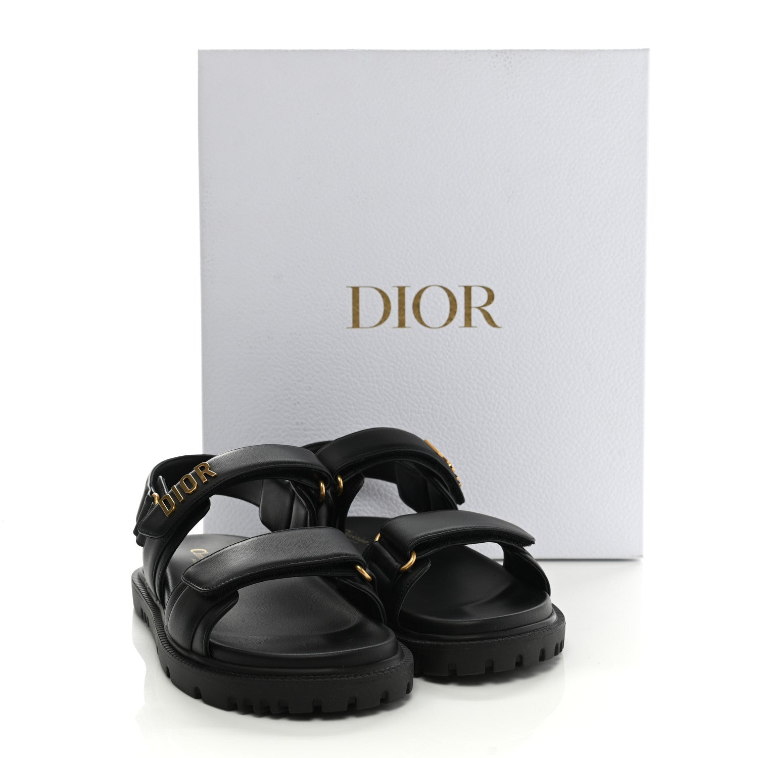 Christian Dior Lambskin Dioract 10mm Sandals 36.5 Black 9 of 9