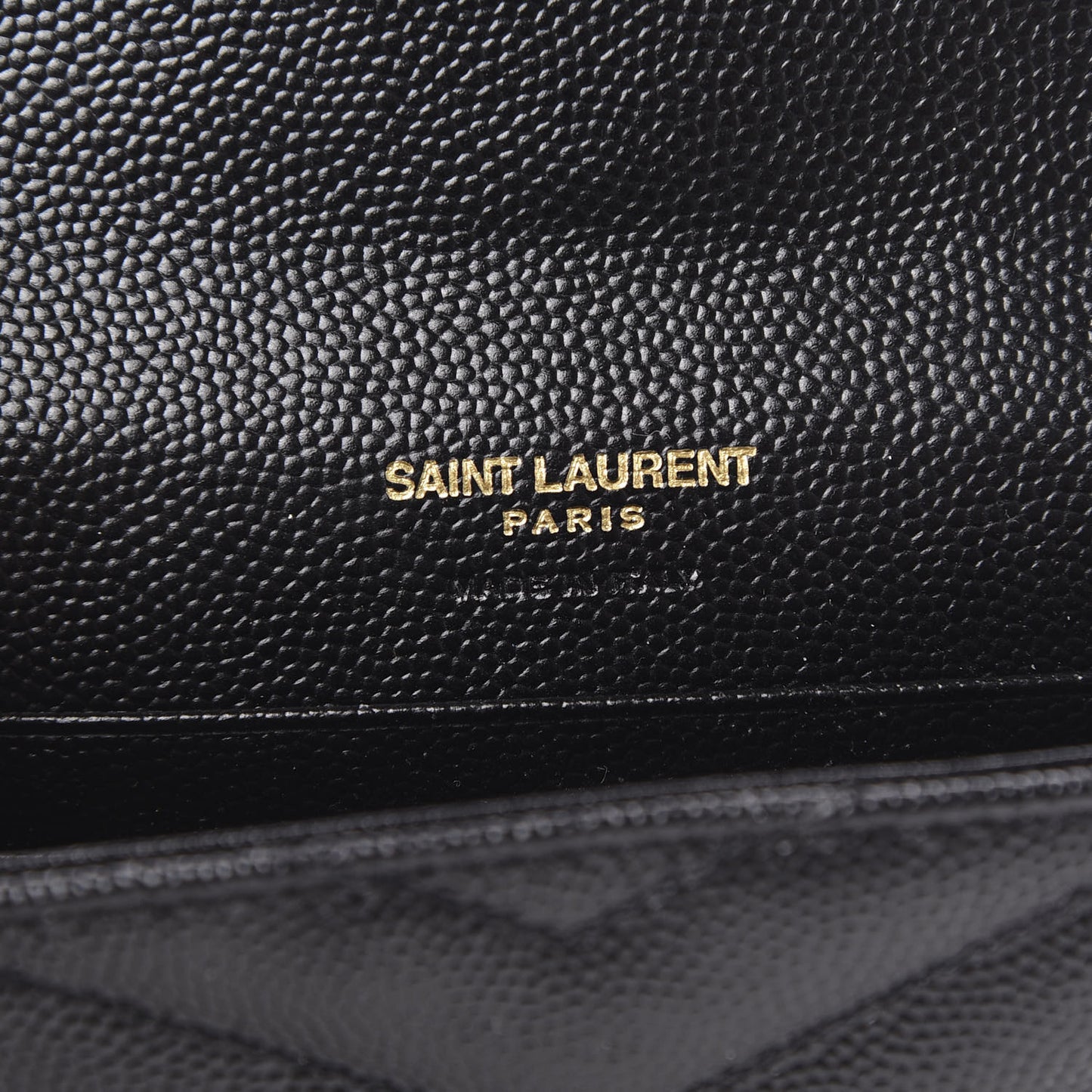Grain De Poudre Matelasse Chevron Small Monogram Envelope Wallet Black