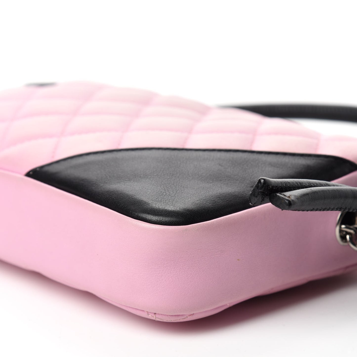 Calfskin Quilted Cambon Pochette Pink Black