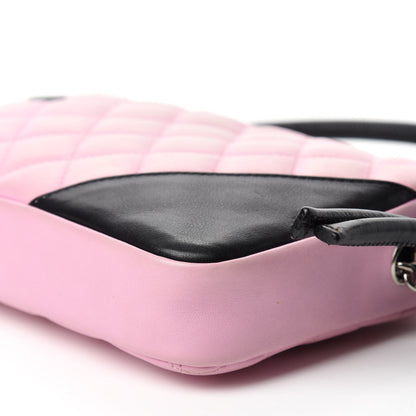 Chanel Calfskin Quilted Cambon Pochette Pink Black 7 of 12