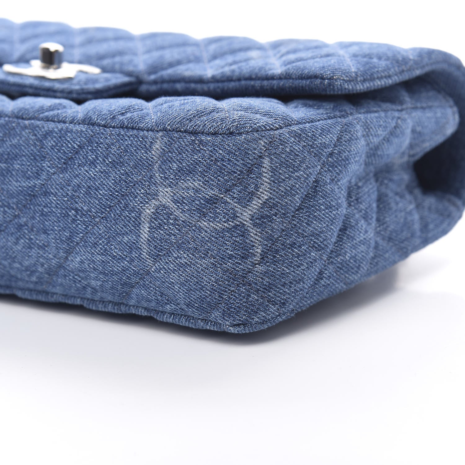 Chanel Denim Quilted CC Print Medium Single Flap Blue 10 of 11