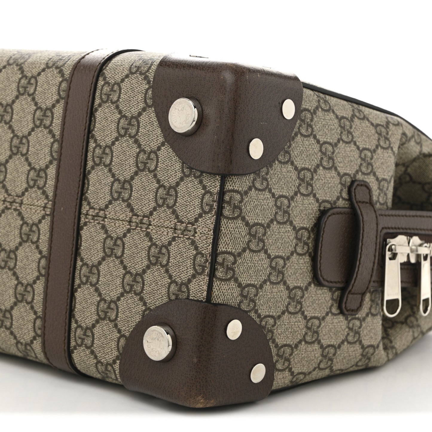 GG Supreme Monogram Textured Dollar Calfskin Medium Detail Tote Beige Ebony New Acero
