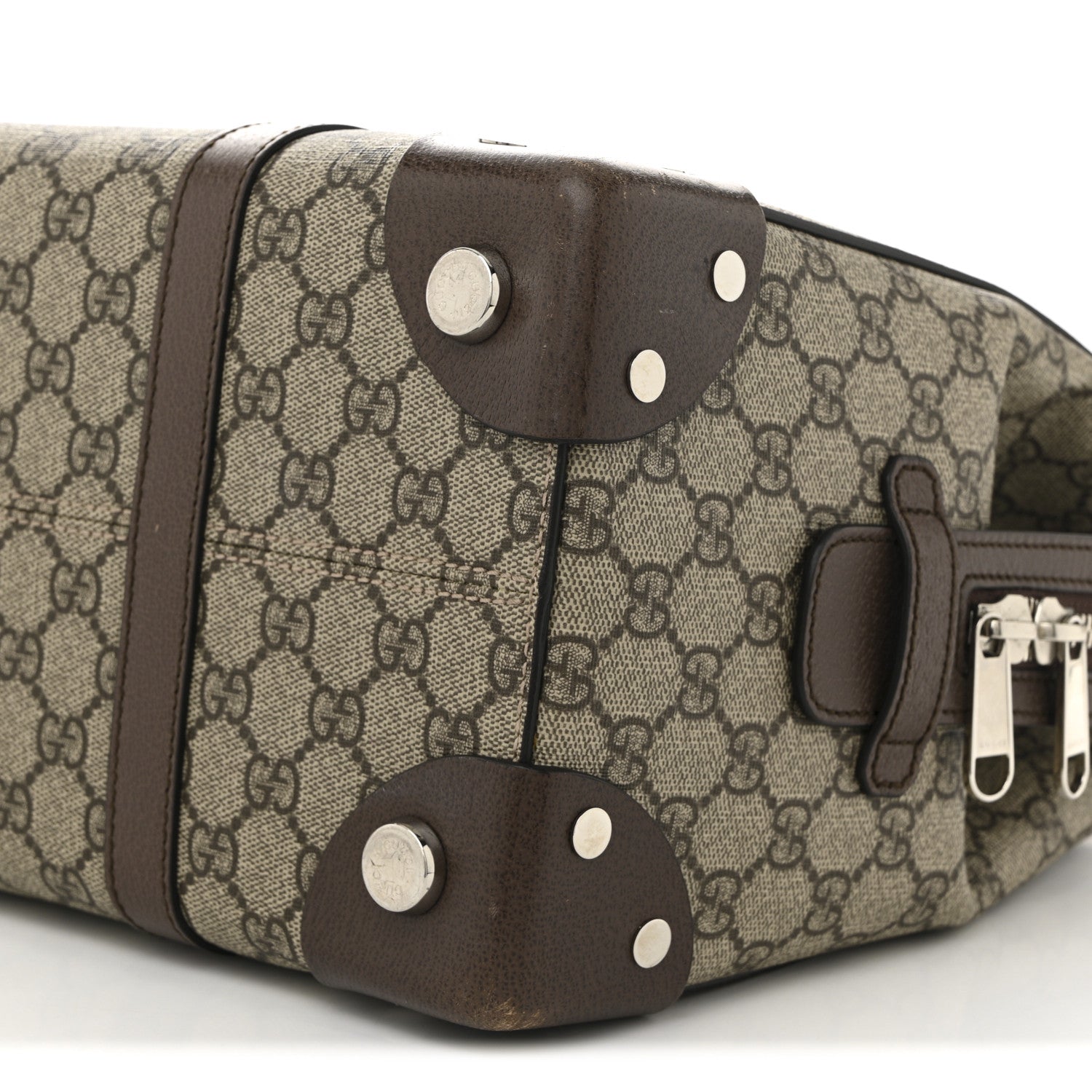 Gucci GG Supreme Monogram Textured Dollar Calfskin Medium Detail Tote Beige Ebony New Acero 10 of 10