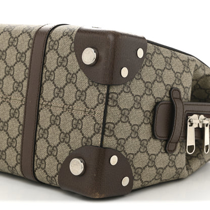 Gucci GG Supreme Monogram Textured Dollar Calfskin Medium Detail Tote Beige Ebony New Acero 10 of 10