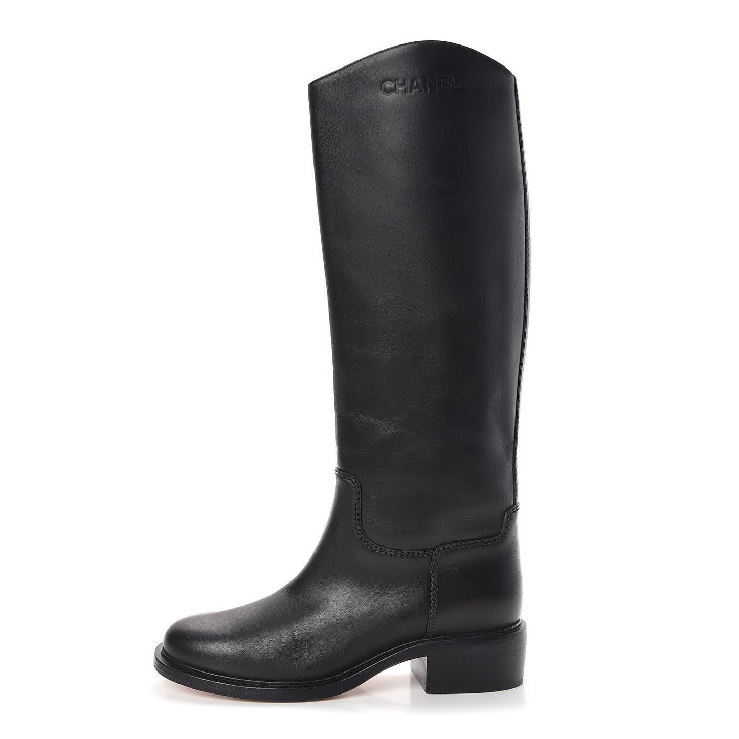 Calfskin Knee High Boots 41 Black