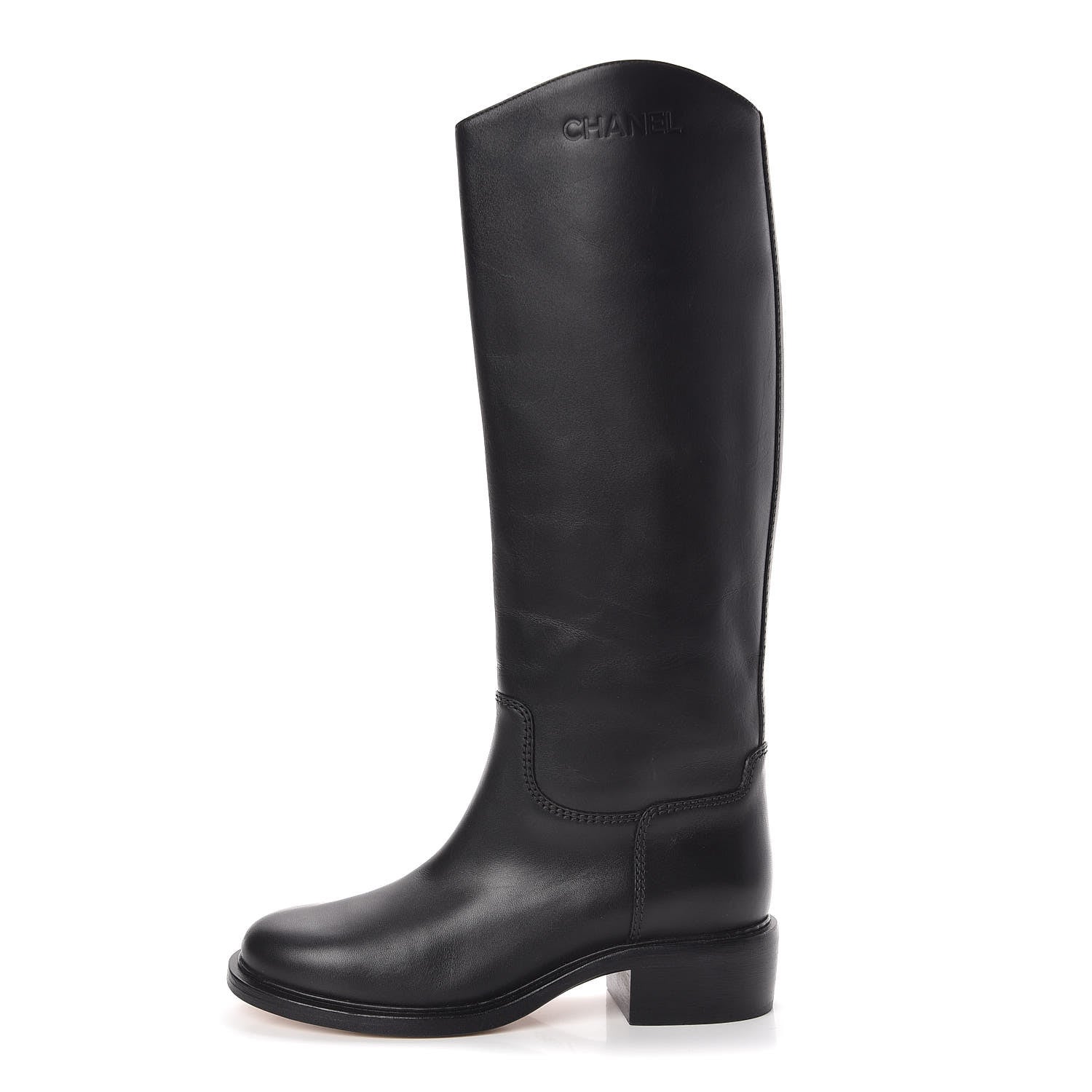 Chanel Calfskin Knee High Boots 41 Black 1 of 7