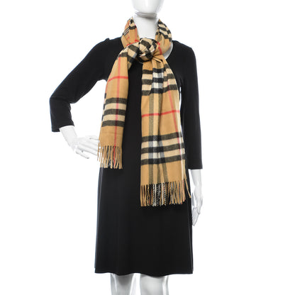 Burberry X Gosha Cashmere Giant Check Fringe Double Scarf Antique Yellow 2 of 5