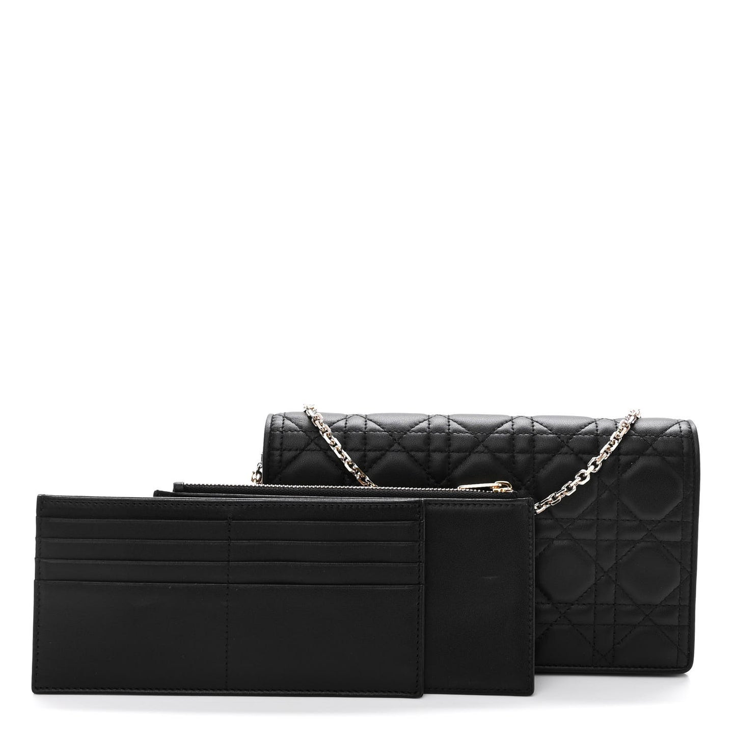 Lambskin Cannage Lady Dior Pouch Black