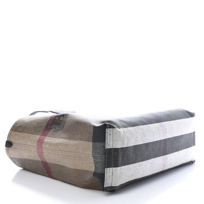 Burberry Coated Canvas Mega Check Medium Doodle Tote Black 4 of 8