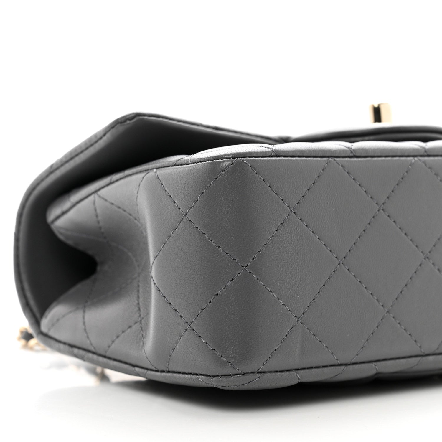 Chanel Lambskin Quilted Mini Chain Top Handle Rectangular Flap Grey 8 of 9