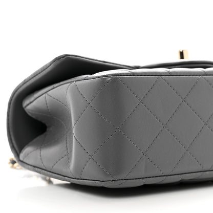 Chanel Lambskin Quilted Mini Chain Top Handle Rectangular Flap Grey 8 of 9