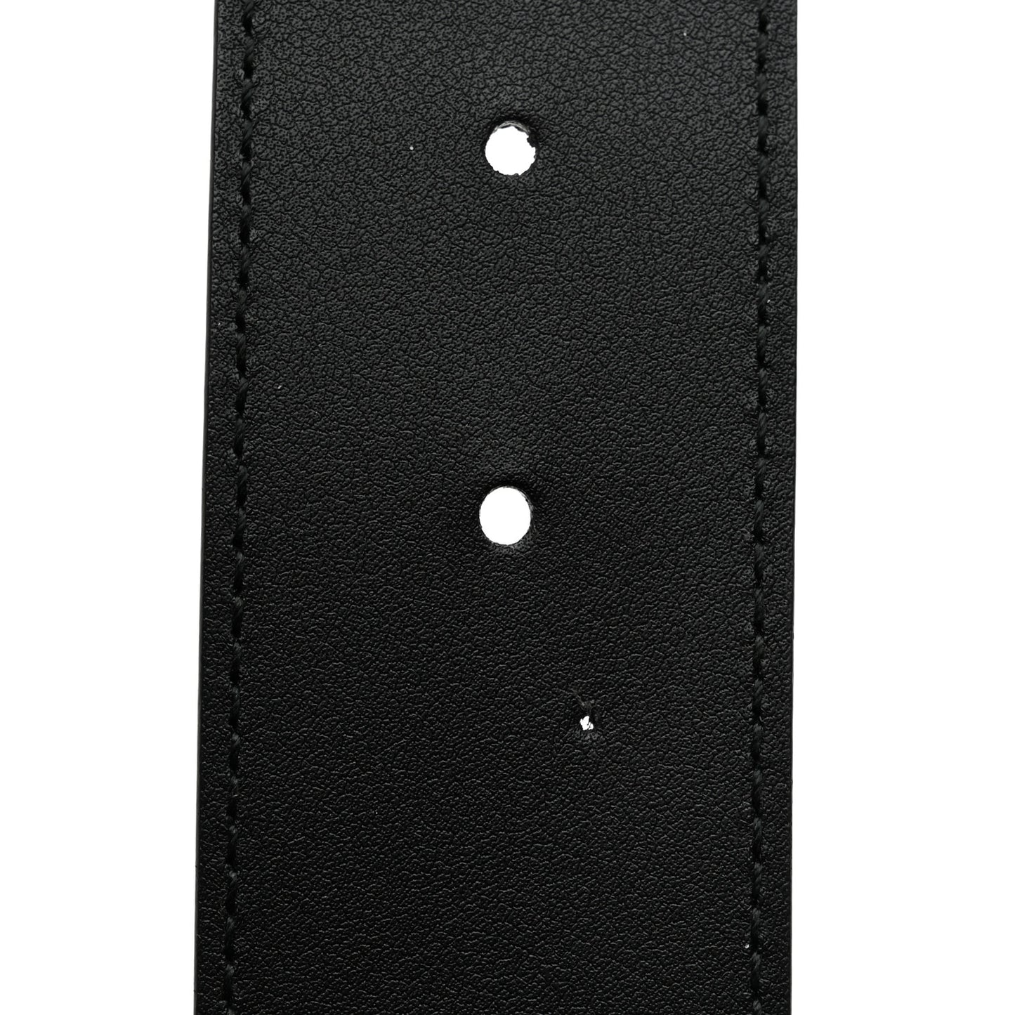 Moon Calfskin Pearl Double G 40mm Belt 75 30 Black Cream