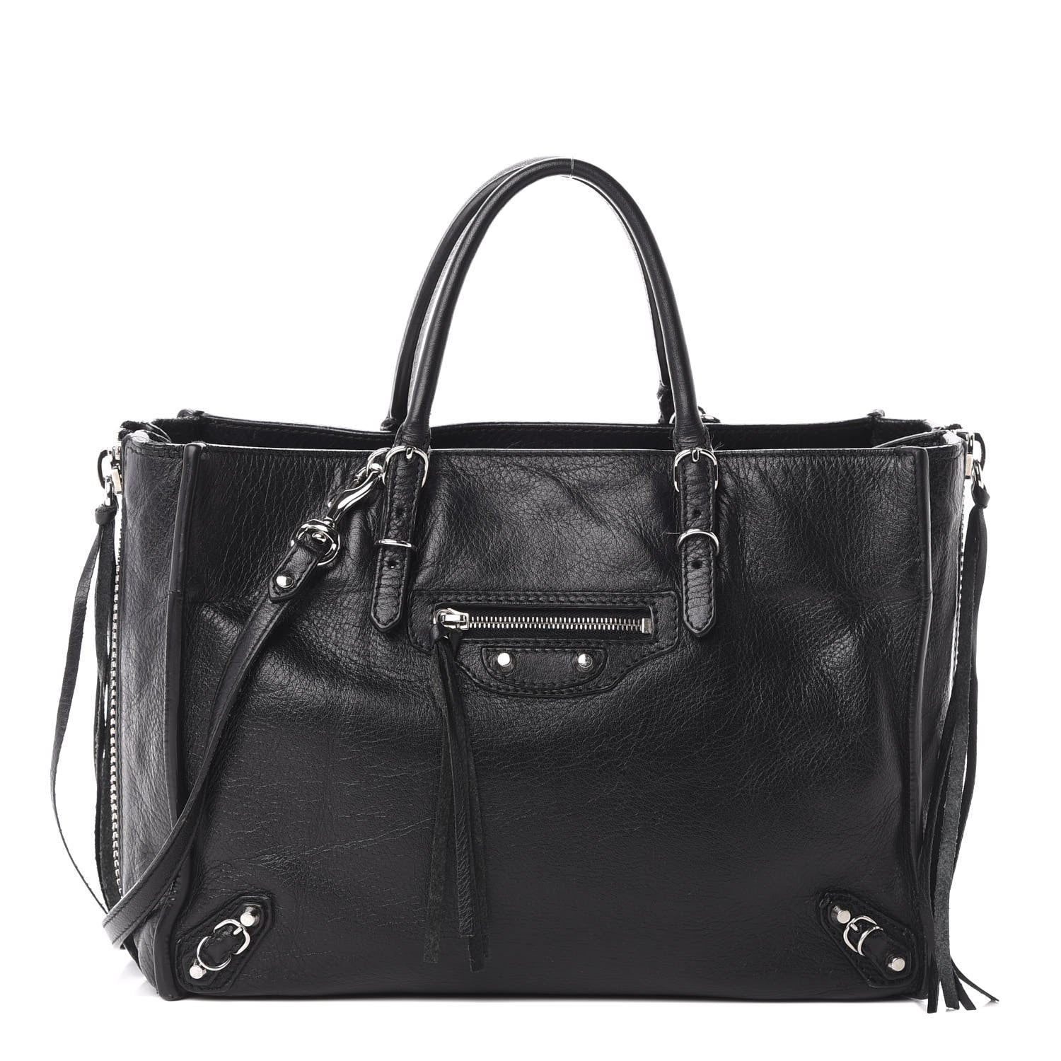 Balenciaga Veau Papier A6 Zip Around Tote Black 2 of 16
