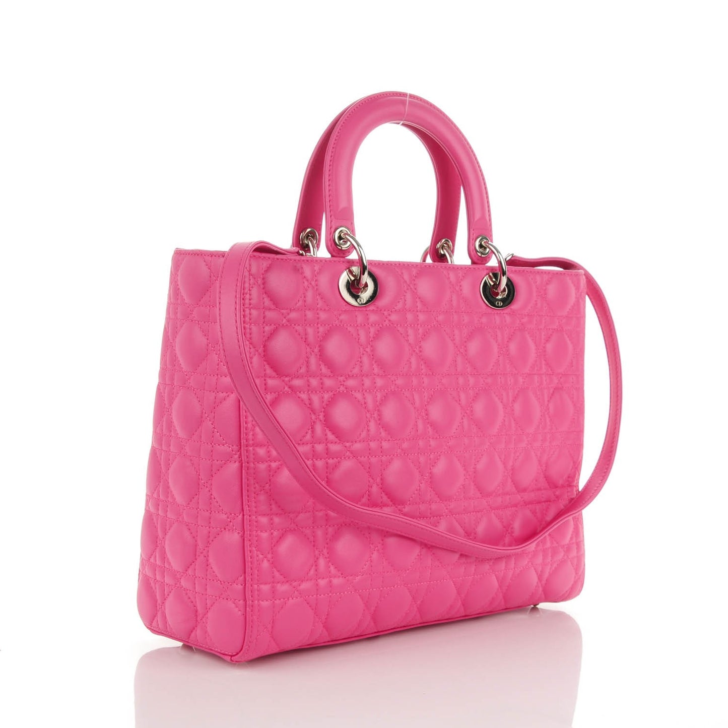 Lambskin Cannage Large Lady Dior Pink