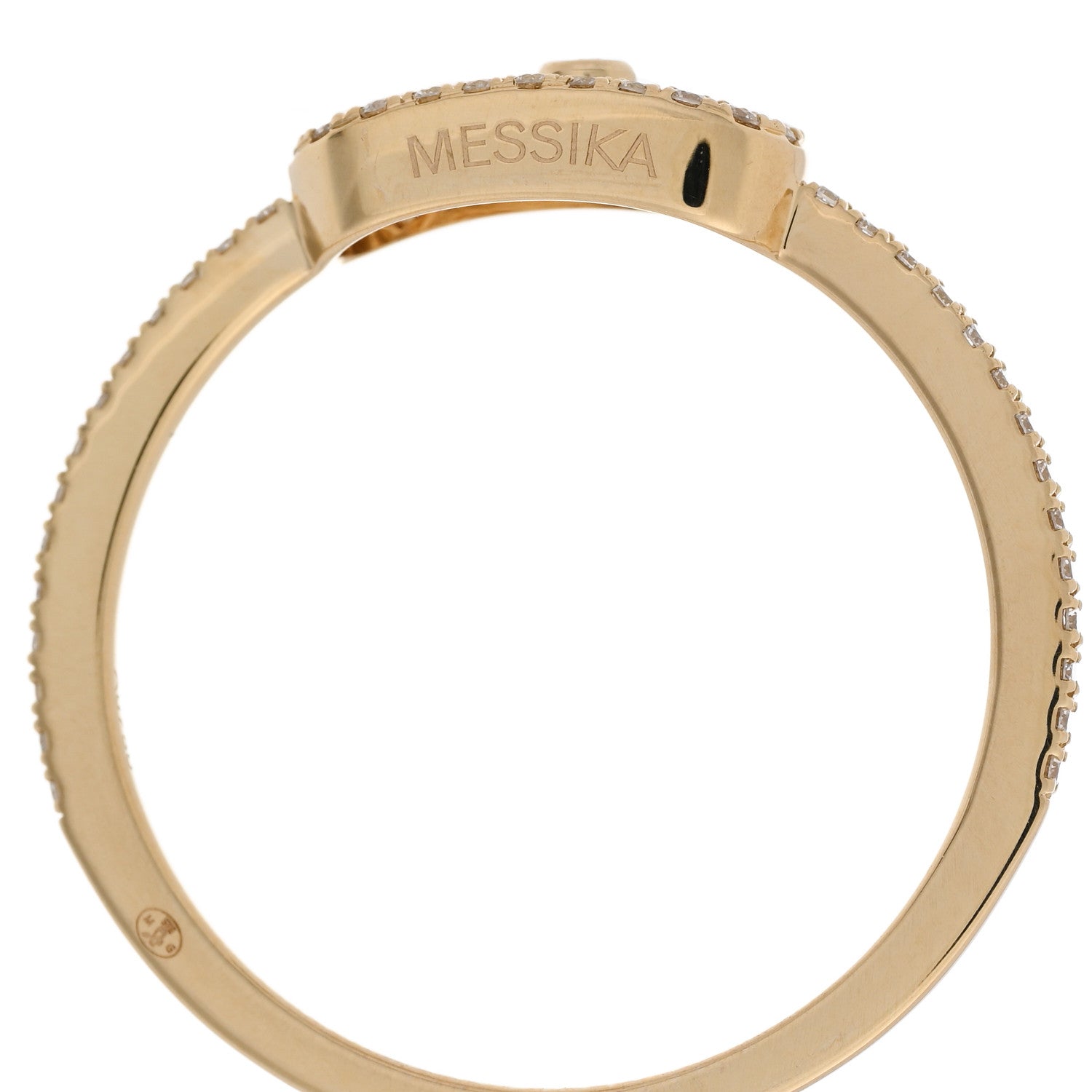 Messika 18K Yellow Gold Diamond Move Uno Pave Ring 54 7 4 of 5