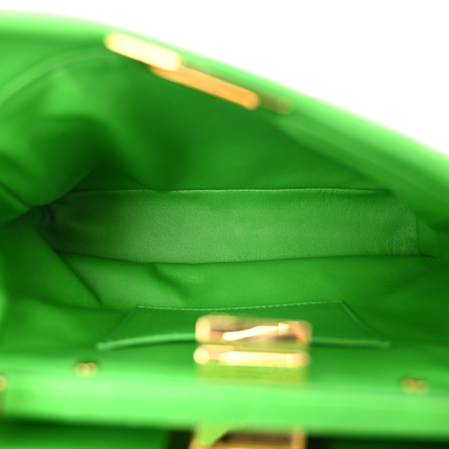 Fendi Nappa Mini Peekaboo Iconic Satchel Tomatillo 5 of 14