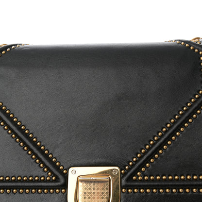 Christian Dior Lambskin Studded Medium Diorama Flap Bag Black 14 of 18