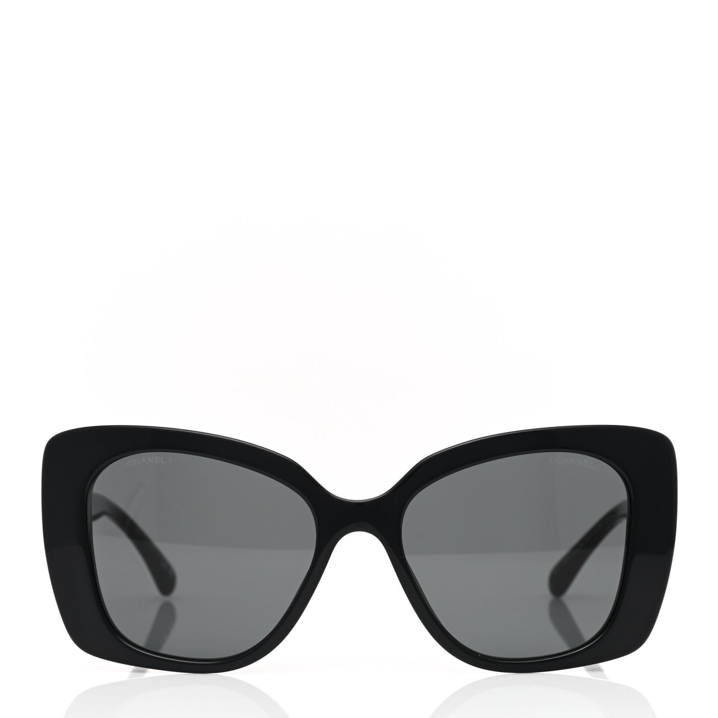 Acetate Strass Square Sunglasses 5422-B Black White