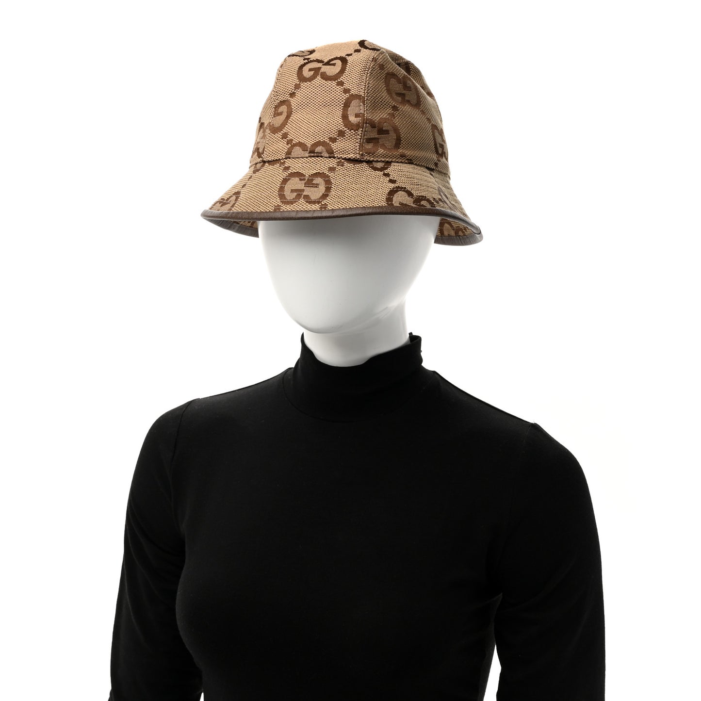 Monogram Jumbo GG Bucket Hat M Camel Ebony New Acero