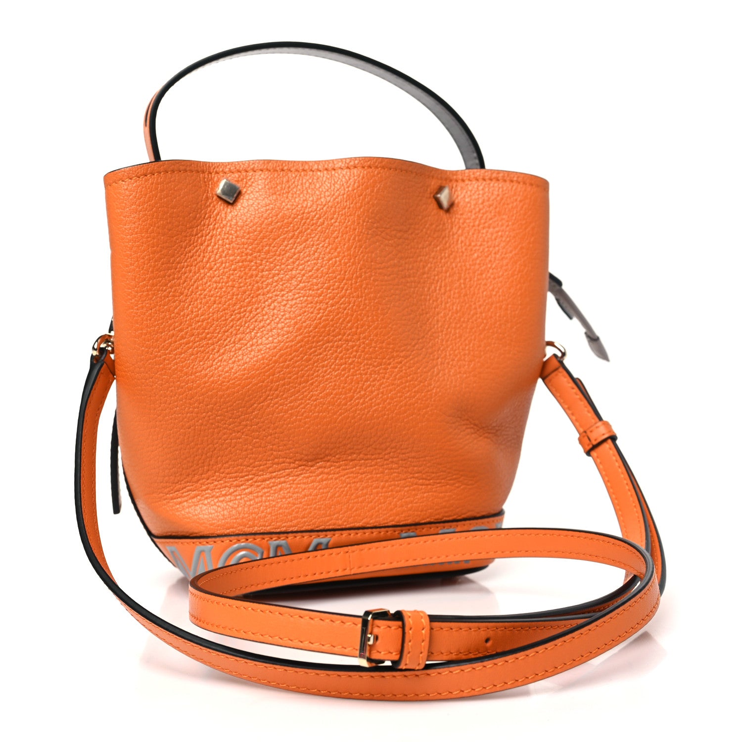 MCM Goatskin Milano Mini Drawstring Bag Orange 3 of 9