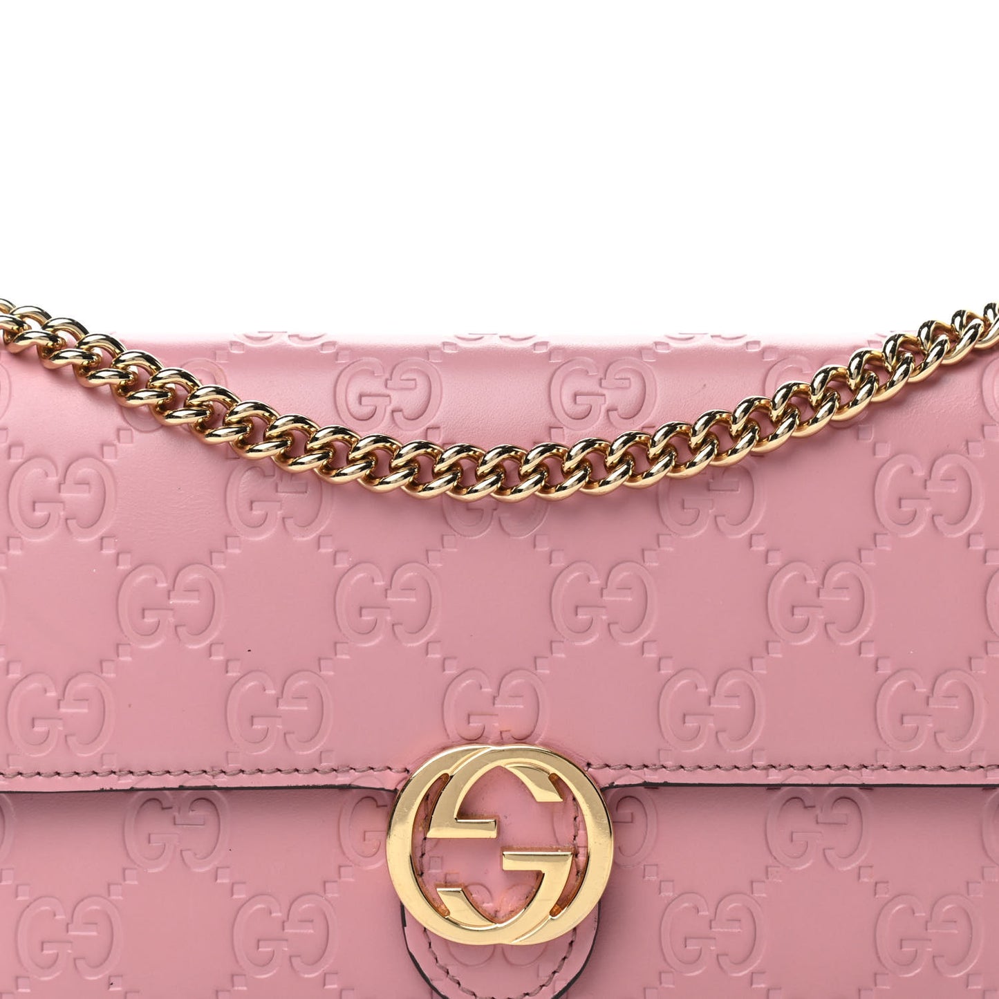 Guccissima Icon Chain Wallet Carmine Rose