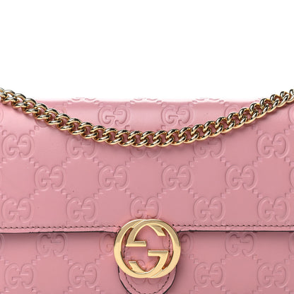 Gucci Guccissima Icon Chain Wallet Carmine Rose 8 of 11
