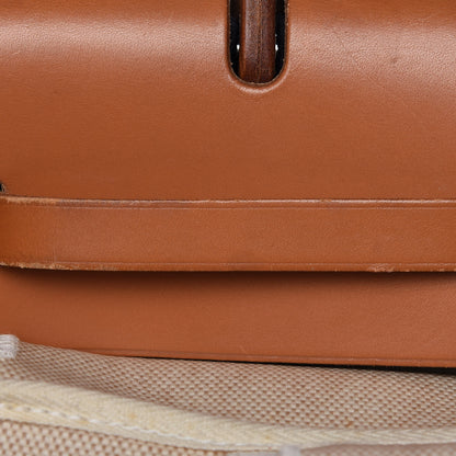 Hermes Toile Vache Calfskin Herbag 30 PM Black Natural 21 of 34