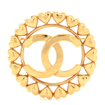 Chanel Metal CC Heart Brooch Gold 1 of 4