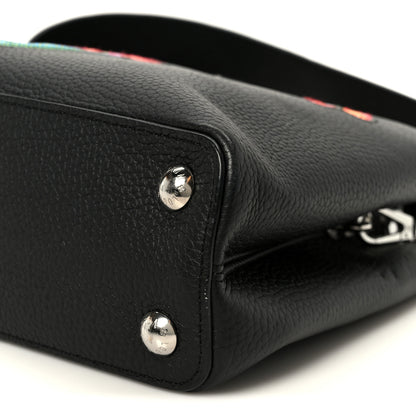 Louis Vuitton LV X YK Taurillon Inlaid Kusama Flowers Capucines BB Black 9 of 9